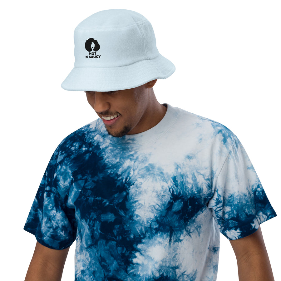 Unstructured terry cloth bucket hat